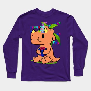 CUTE TRICERAPTOPS BIRTHDAY Long Sleeve T-Shirt